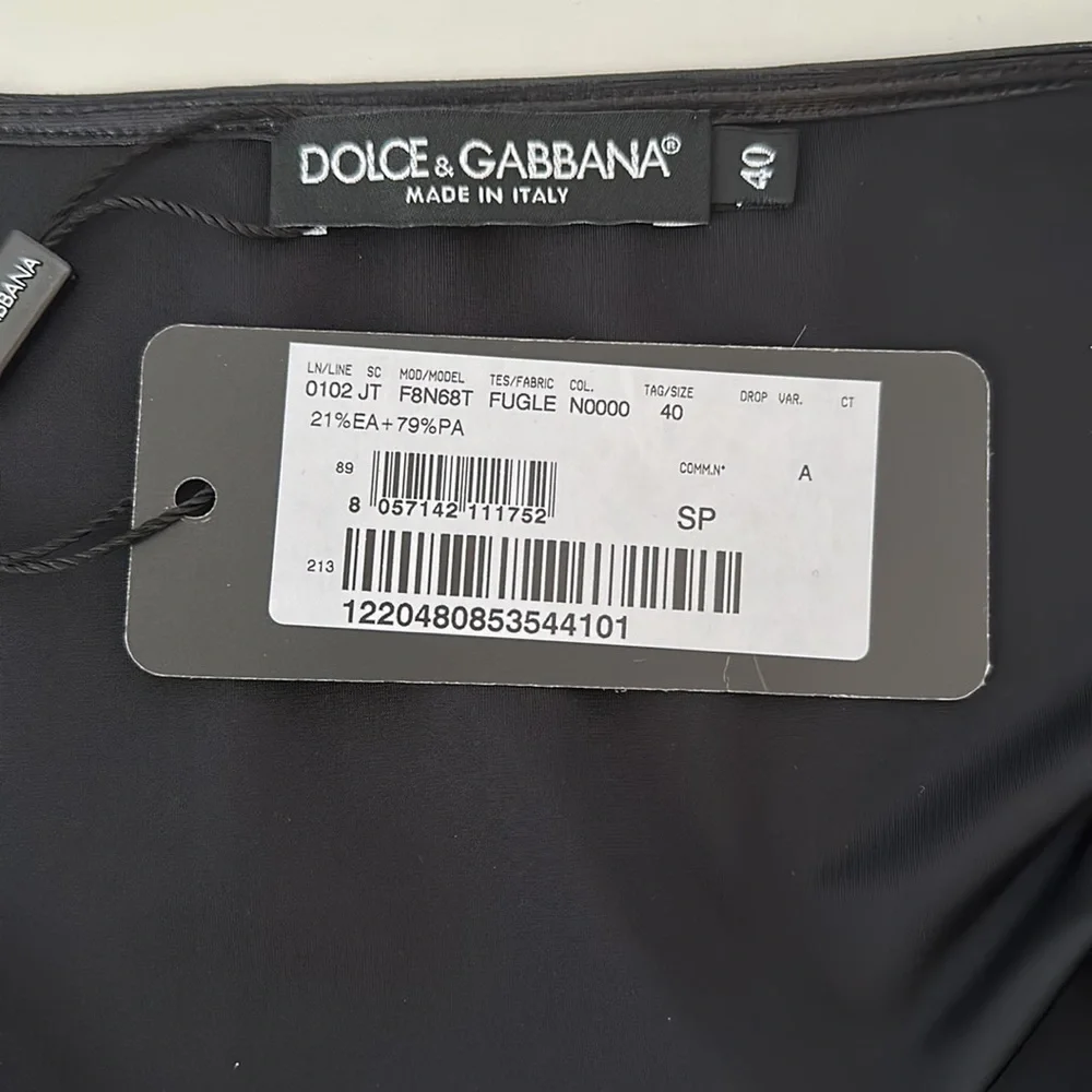 ⛔️SOLD⛔️ NWT Dolce & Gabbana Gold DG Buckle LS Cropped Blouse- Sz 40 - Picture 7 of 9